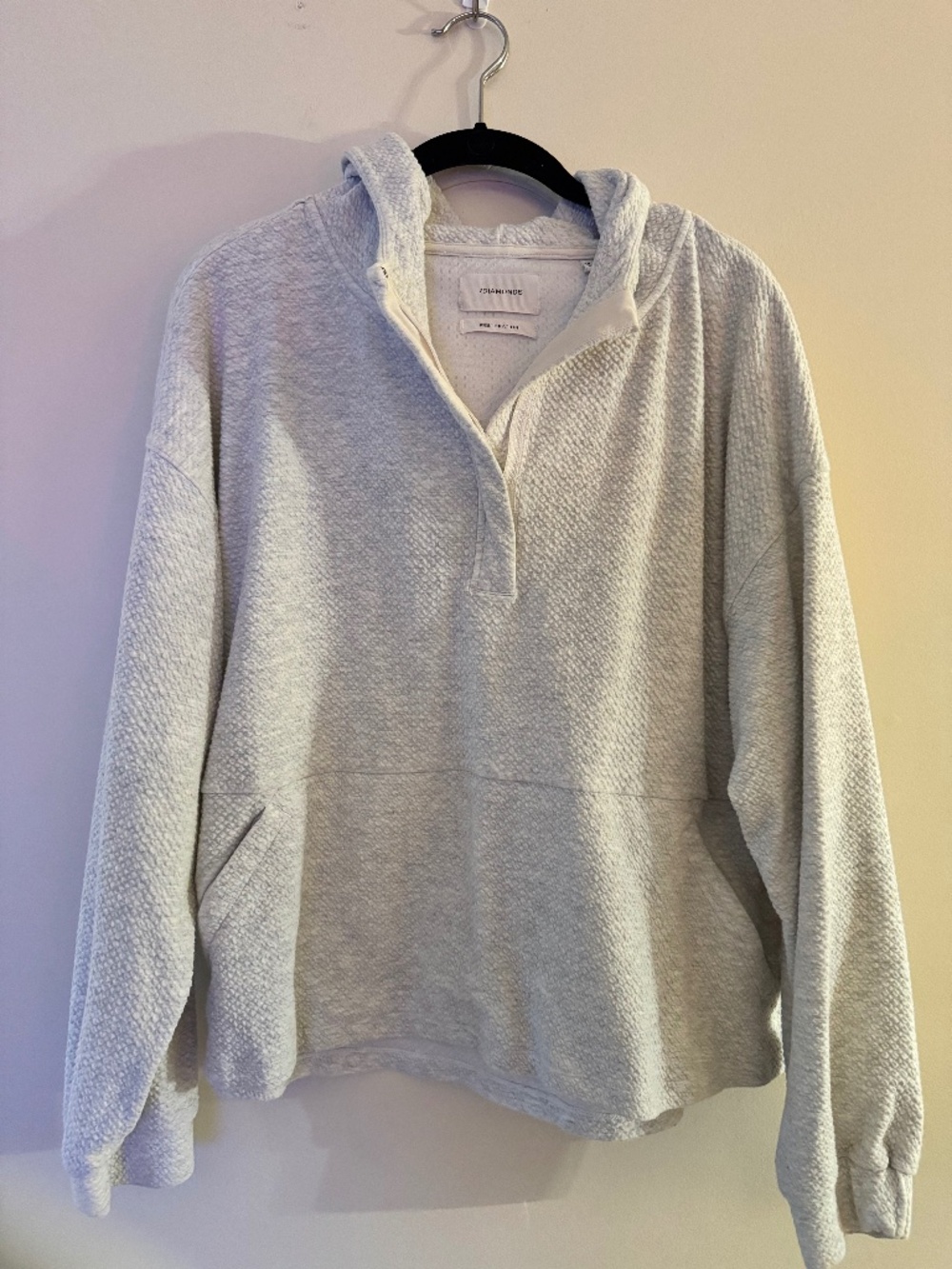 7DIAMONDS Restoration Women’s Solid Gray Pullover Hoodie w/ Pockets XL